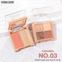 HF182 SIVANNA COLORS POCKET CANDY FACE PALETTE ซีเวนน่า คัลเลอร์ส พาเลตท์ ตลับ 2 ชั้น มีทั้งอายแชโดว์ ไฮไลท์ บลัชออน เนื้อแมทท์และชิมเมอร์ สีติดทน กันน้ำ