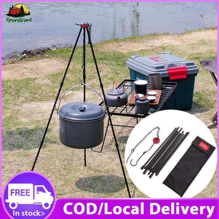 [COD] SUNDICK Aluminum Alloy Campfire Tripods with Storage Bag Hanging