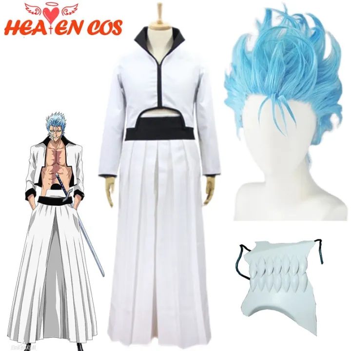 HeavenCos BLEACH Grimmjow Jeagerjaques Cosplay Costume Wigs Mask Props ...