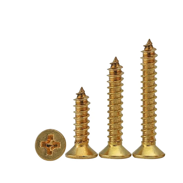 sekrup-self-tapping-kepala-countersunk-silang-kuningan-screw