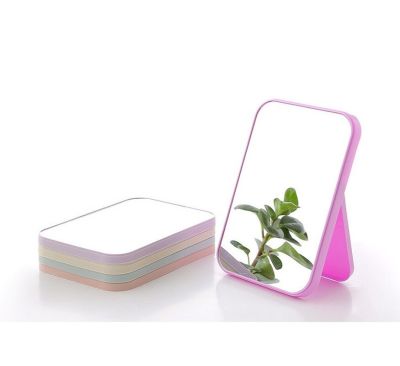 HD Single-sided Makeup Mirror Desktop Plastic Colorful Vanity Mirror Foldable Portable Square Princess Mirror Mirrors