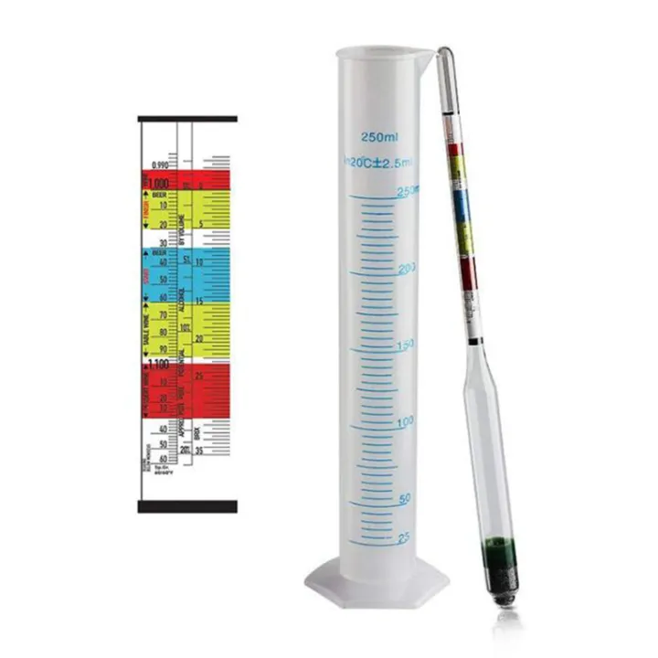 Loviver Triple Scale Hydrometer ABV Alcohol and Gravity Test Kit for Wine, Beer, Mead, Cider