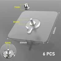 ตะขอติดผนังกาวในห้องครัว6ชิ้นตะขอติดผนังตู้ตะขอติดผนังหมุดแข็งแรงตู้เสื้อผ้าชั้นวางของติดผนัง