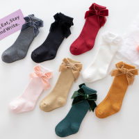 8pcslot Knee High Kids Socks for Girls Fashion Long Socks With Bows Cotton Princess Baby Girls Clothes Accessories 0-3Y