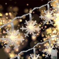 Snowflake Lights String LED Festoon Light Christmas  Decoration Battery-Operated Garland Garden Party Wedding New Years Decor