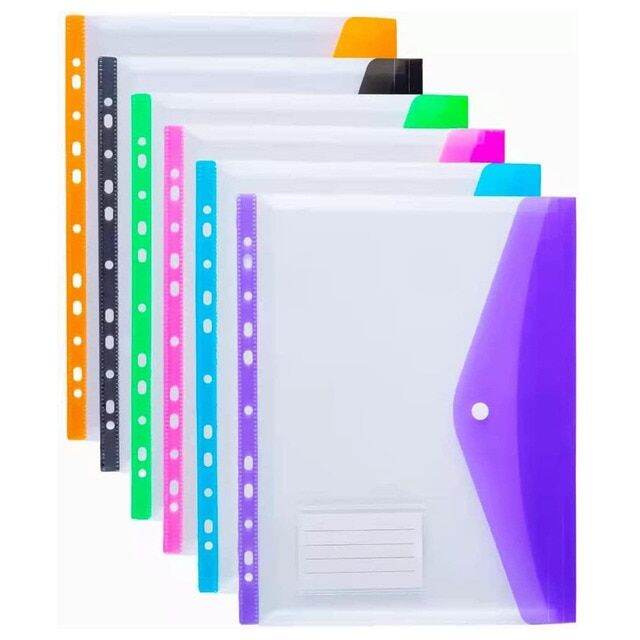 A4 Expandable Binder Pocket for 2/3/4 Ring Binder Heavy Duty Plastic ...