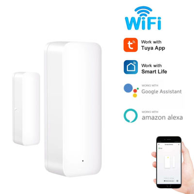 Smart Wifi Door Sensor Magnetic Window Sensor เครื่องตรวจจับแบบเปิดประตูขับเคลื่อนโดย Tuya Smart Security Protection Door Sensor