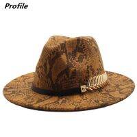 Snakeskin Fedora Hat Flat Brim Size Adjustable Unisex Hip-Hop Fedora Hat Various Animal Patterns Jazz Winter Кепка Мужская