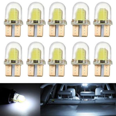 10Pcs White LED T10 W5W COB Canbus Silicone Car Plate Light Lamp Bulbs Bulbs  LEDs  HIDs