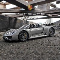 WELLY 1:24 Porsche 918 Spyder Supercar Alloy Car รุ่น Diecasts &amp; ของเล่นยานพาหนะรวบรวมรถของเล่นเด็กวันเกิดของขวัญ