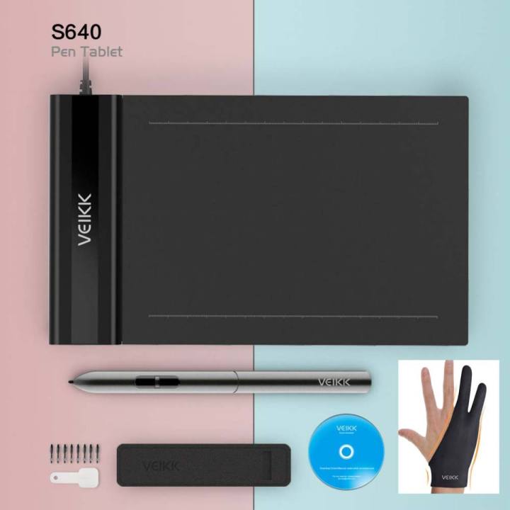 veikk-s640-กระดานเม้าส์ปากกา-กระดานวาดรูป-แบบฝึกวาด-ปากกาคอมพิวเตอร์-สามารถกับมือถือได้