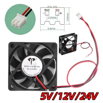 Gdstime DC 12V Brushless Cooling Fan 60mm 6cm 60x60x25mm 2 Wire :  : Computers & Accessories
