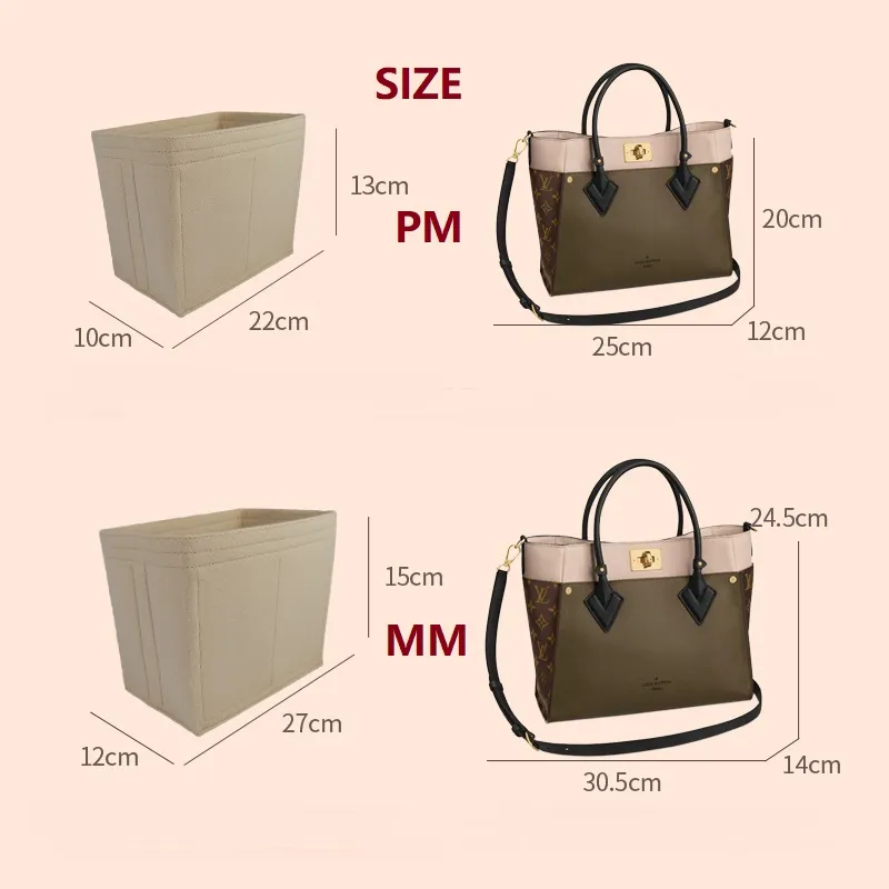 soft and light】 bag organiser storage insert for lv on my side MM PM in bag  multi pocket compartment inner lining inside bag accessories organizer
