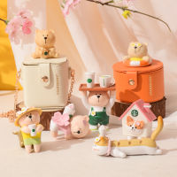 Starbuck Bear ห่วงโซ่สีขาว Mini Storage One Shoulder Messenger Bag Cute Bear Storage Keychain Healing Bear