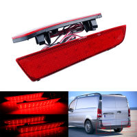 ANGRONG 2X Rear Bumper Reflector LED Brake Stop Light Red For Mercedes-Benz W447 Vito 2014-