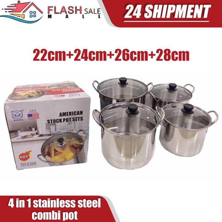 Heavy Duty 4in1 European Stainless Steel Stock Pot Set A004 Lazada PH