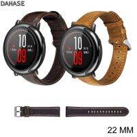 สายหนังแท้ {”22มม. สำหรับ HUAMI AMAZFIT Stratos Pace 2 1นาฬิกาข้อมือแบบสมาร์ทสายรัดเข็มขัดสำหรับ Ticwatch LG G Watch