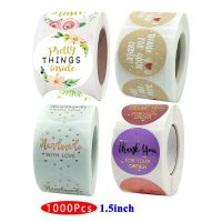 1.5inch 1000Pc Pretty Kawaii Thank You Stickers Gold Foil Washi Cute Order Handmade Aesthetic Label Scrapbook Seal Thing Inside Stickers Labels