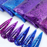 50g สีสันผสมหกเหลี่ยม Chunky เล็บ Glitter เลื่อมเงา Pigment ผงฝุ่นสำหรับเจลเล็บอุปกรณ์ตกแต่งเล็บ-UHG MALL