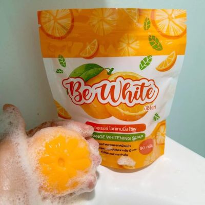 ) 🍊🍊🍊Be White Orange Whitening Soap สบู่บีไวท์ส้ม สบู่ส้มบีอีไวท์ 80 g.