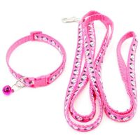 TEXFashion Pet Dog Collar Traction rope Love Bone Pattern Cute Bell Adjustable Collars For Cats Puppy DIY Pet Accessories