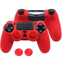 Anti-Slip ซิลิโคนปลอกเคส + 2จอยสติ๊ก Cap สำหรับ4 PS4 Controller