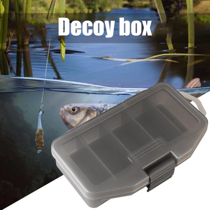 กล่องใส่เหยื่อตกปลา5ช่อง-กล่องใส่เหยื่อล่อพลาสติกอุปกรณ์-peralatan-pancing-แบบพกพาความจุขนาดใหญ่สองด้าน