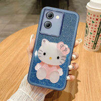 เคสใส่โทรศัพท์ Vivo Y27 5ก. Y36 5ก. ดีไซน์กระจกแต่งหน้าลายลูกแมวน่ารักแวววาวมาพร้อมกับฟิล์มป้องกันเลนส์เคสนิ่มยางใส Vivo Y27ฝาครอบเคสใส่โทรศัพท์5ก. สุดหรู