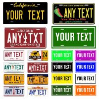 Custom Text License Plates Metal Tin Sign Any Text Personalized Plaque Bar Pub Club Your Text Wall Decoration 30x15cm Size WY246