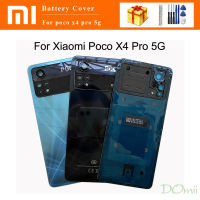 ของแท้สำหรับ Xiaomi Poco X4 Pro 5G ฝาหลังหน้าจอโทรศัพท์หลังกรอบประตูอะไหล่2201116PG X4Pro