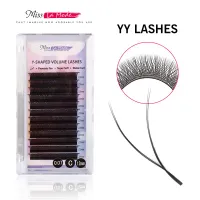 Misslamode YY Shape Eyelash Extensions 0.07 C/D/D+ Curl Double Tips Mesh Weaving Lash Extension