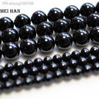 Meihan (1strand/set) natural 8 -0.3mm black spinel smooth round loose beads for jewelry making design or gift