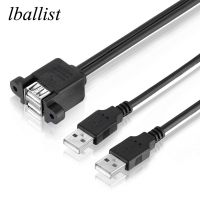 lballist Dual USB 2.0 Male to Dual USB 2.0 Female USB 2.0 Extension Cable Shielded 30cm 50cm 1m 1.5m