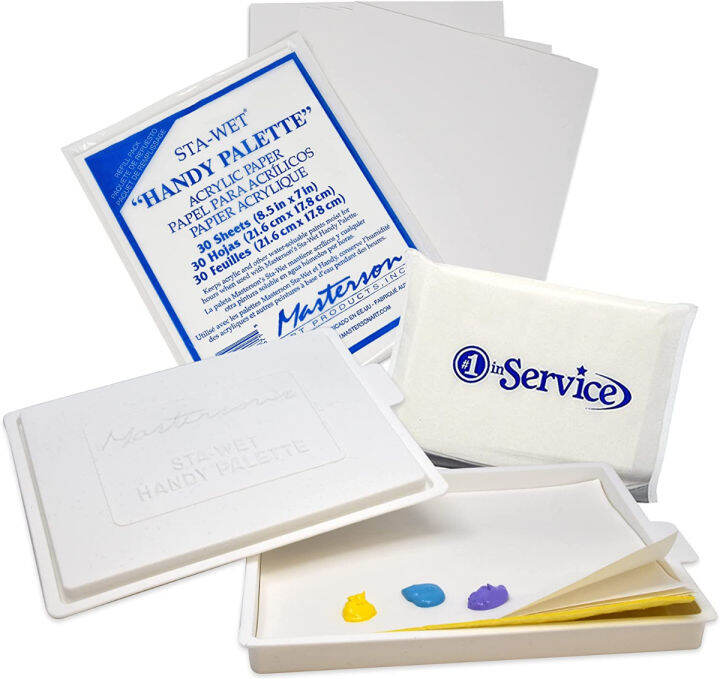 Masterson StaWet Paint Palette with Airtight Lid, Keeps Wet Paint