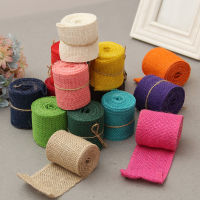 6cm Wide Jute Cloth Roll Colorful DIY Handmade Wedding Party Supplies Crafts Linen Volume Burlap Ribbon Apparel Sewing