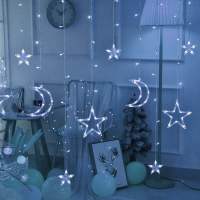 110V 220V LED Star Lamp Fairy Curtain String Lights Christmas Garland Outdoor For Bar Home Wedding Party Garden Window Decor