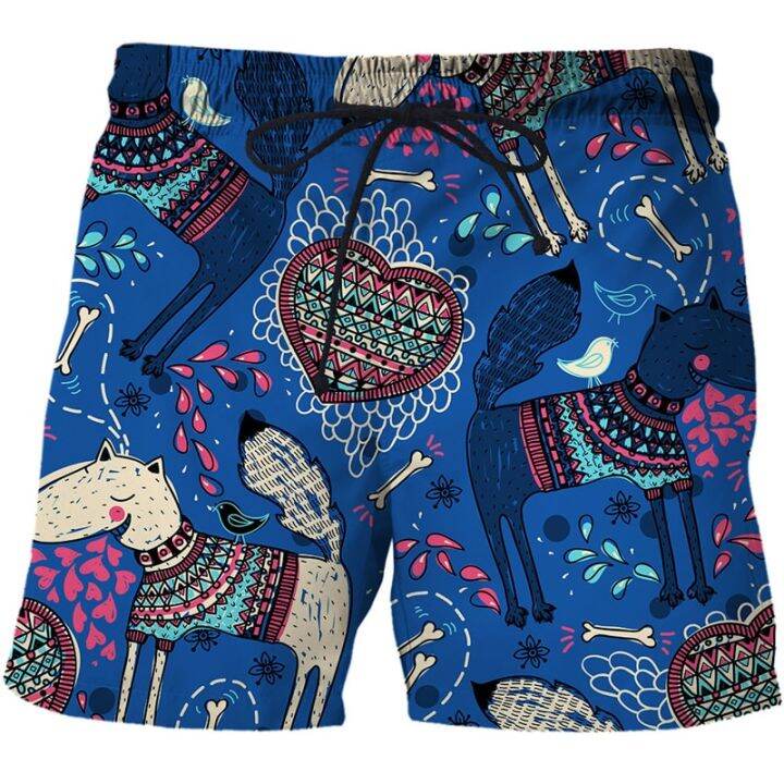 2023-new-men-summer-couples-cute-animal-mens-clothing-board-shorts-3d-print-plunge-swim-casual-holiday-swimming-beach-shorts