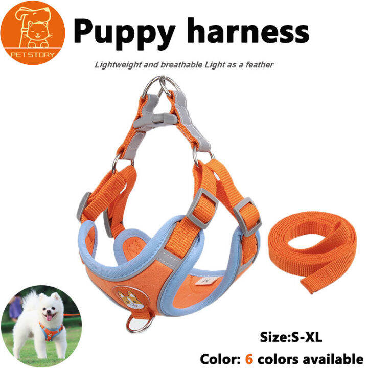 Dog harness Pet Adjustable Reflective Vest Leash Suede Suede For Small