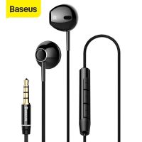 【Undine earphone】Baseus หูฟังหูฟังแบบ In-ear H06,หูฟังบลูทูธ3.5มม. ควบคุมระดับเสียงหูฟังเอียร์บัดแบบมีไมโครโฟนแบบมีสาย