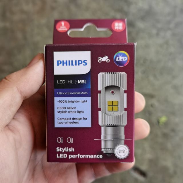 จัดส่ง-24-ชม-จากประเทศไทย-philips-มอเตอร์ไซค์-หลอดไฟ-led-หลอดไฟ-led-มอเตอร์ไซค์เวฟ110i-หลอดไฟ-led-มอเตอร์ไซค์เวฟ125-m5-t19-12v-dc-แสงขาว-6500k