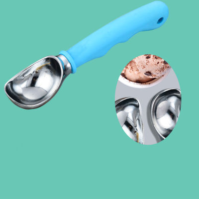 ULCER 2Pcs มีที่จับที่สะดวกสบาย ที่ตักไอศกรีม โลหะสำหรับตกแต่ง ทนทานสำหรับงานหนัก เกล็ดไอศครีมน้ำแข็ง ใช้งานได้จริง สีดำและสีฟ้า เจลาโต้แข็งแช่แข็ง