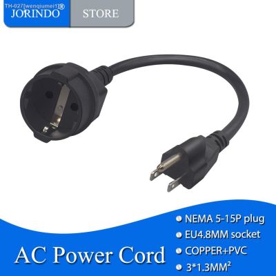 ✐❉✶ JORINDO Nema 5-15P TO EU4.8MM Power conversion lineAmerican standard 3pin male plug to German standard female power cord