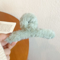 Korean Plush Hair Clip Faux Fur Hair Claws Crab Clamps 12CM Autumn Winter Candy Color Hairpin Barrette Women Hair AccessoriesTH