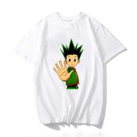 เสื้อยืดพิมพ์ลายการ์ตูน Hunter X Hunter Killuo ท็อปส์สไตล์ฮาราจูกุสําหรับผู้ชาย  F20G