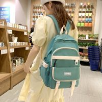 【Hot Sale】 2022 summer new junior high school students schoolbag female large-capacity casual backpack ins simple style