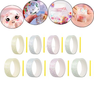 ♨☃ Glitter Blowable Bubble Tape Double-sided Adhesive Nano Tape For DIY Craft Pinch Toy Making Reusable Clear Sticky Ball Tape