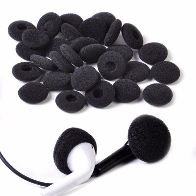 30pcs Sponge Covers Tips Black Soft Foam Earbud Headphone Ear pads Replacement For Earphone MP3 MP4 Moblie Phone Wireless Earbud Cases