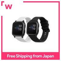 Kwmobile 2x เข้ากันได้กับ: Garmin Venu Sq Music / Sq Bands-สายสำรองแถบซิลิโคน Soft TPU ทนทาน-สีดำ/ สีขาว