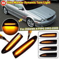 2PCS Scroll Blinker โคมไฟแบบไดนามิกกระพริบ LED ไฟเลี้ยวด้านข้างสำหรับ Jaguar X-TYPE 2002 2003 2004 2005 2006 2007-2009