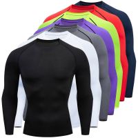 Workout Mens Training Bottoming Shirt Sleeve Breathable Drying Tights Stretch Shapewear T-shirt fitness clothes